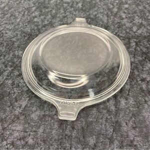 VTG PYREX 681-C-30 CLEAR GLASS FLAT ROUND REPLACEMENT LID 5.25" INNER RIM TAB HA